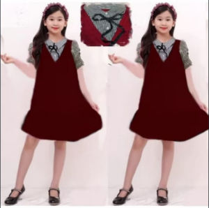 Dress Korea Anak Perempuan Remaja 12 - 17 Thn Casual Midi Valencia DSKN
