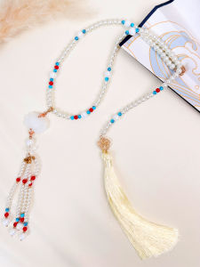 Traditional Hanfu Style Long Soft Yinfu Skirt Ming Dynasty Revival Versatile Back Cloud Tassel Necklace Lotus Flower Pendant