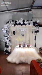 Set Bóng Bay Đen Bạc Size 10 Inch Trang Trí Sinh Nhật Tiệc Tùng