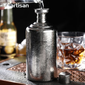 Tiartisan 500ML/600ML Titanium Wine Flask Drinkware Outdoor Camping Picnic Lightweight Portable Whiskey Alcohol Bottle