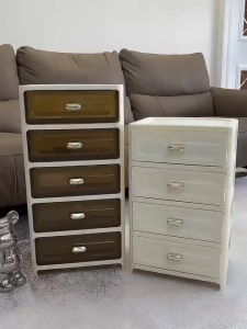 Hỏa Tốc tủ nhựa ngăn kéo 35cm tủ nhựa đựng quần áo Màu trắng/Màu xám tủ nhựa duy tân Châu âu tủ đầu giường Dày hơn tủ nhựa đa năng