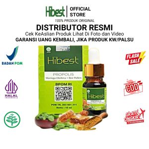 HIBEST PROPOLIS PLUS ORIGINAL OBAT HERBAL BATUK BERDAHAK PARU PARU TBC SESAK NAFAS SINUSITIS FLU