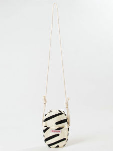 Korean Japanese Canvas Mini Phone Bag Simple Printed Fabric Crossbody Bag for Youth Vertical Shape Zipper Closure Plant Floral Pattern