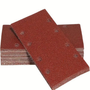 10/20/30Pcs 93 x 185 mm Sanding Sheets 8 Holes Hook and Loop Rectangular Sander Assorted for Polishing Sanding Metal