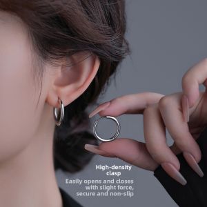 DAISY DREAM | Hypoallergenic Titanium Steel Silver Color Hoop Earrings