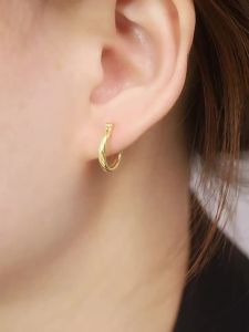 Vintage Versatile 18k Yellow Gold Plated Twisted Ear Hoop
