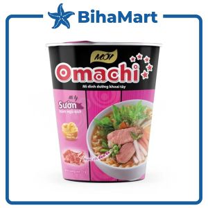 [THÙNG 24 LY] -  MASAN - Mì ly Omachi (KHÔNG THỊT) vị Sườn Hầm Ngũ Quả (72g/ly) - Mì ly ăn liền không thịt Omachi Mì ly dinh dưỡng khoai tây Omachi Mì ly healthy không chiên Omachi