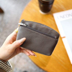 Genuine Leather Card Holder Womens Small Lightweight Key Storage Bag Large Capacity Driving License Leather Case Document Bag Zipper Coin Purse