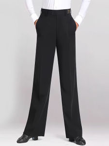 Modern Dance Pants Mens Latin Dance Standard Social Dance Black Straight Legged Adult Spring Autumn Dancing Practice Square Dance Pants