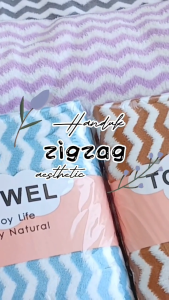 HANDUK MANDI DEWASA MOTIF ZIGZAG UKURAN 140x70cm BAHAN MICROFIBER LEMBUT
