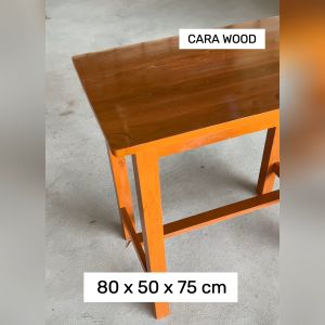 TH โต๊ะทำงาน โต๊ะนักเรียนไม้สัก 80*50*สูง75 ซม. โต๊ะเขียนหลังสือ สีย้อม(อิฐ)