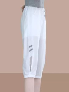 Ice Silk Quick Dry Seven-Foot Womens Pants High Waist Slimming Casual Sports Thin Harlan Pants Trendy Summer New Arrival