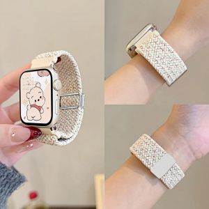 YUNDINGCHUANGXIANG | Magnetic Loop Braided Replacement Watch Band Elastic Nylon