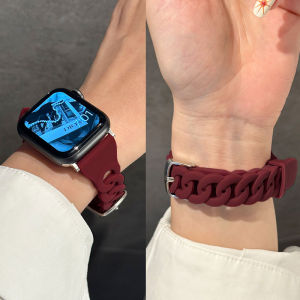Dây đeo Silicon cho vòng đeo đồng hồ Apple 41mm 45mm 44mm 40mm 38mm 42mm 49mm correa gourmette Vòng đeo tay iWatch sê-ri 9 8 7 6 5 4 3 2 1 SE Ultra