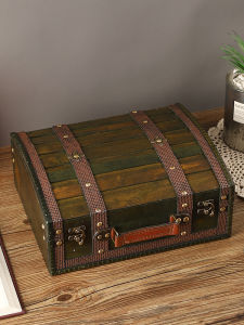 กล่องเก็บของไม้ขนาดใหญ่แบบพกพา กล่องเก็บของสำหรับจัดระเบียบของใช้ กล่องเก็บของสำหรับเก็บของ กล่องเก็บของสำหรับตกแต่งหน้าร้านค้า