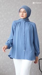 ATASAN WANITA CRINKLE AIRFLOW / VAIA BLOUSE REMAJA KOREAN STYLE AKSEN KANCING