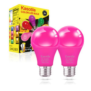 Kasotile LED Pink Bulb E26 9W Energy Saving Light Bulb for Home Party Wedding Stage Decoration 2Pack