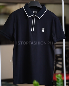 On Cloud Mens Waffle Half Zipper Polo Shirt Korean Style Golf Shirt Casual Comfort Fabric Top On Running