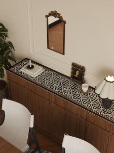 French Vintage Style Dining Table Mat Waterproof Oil-resistant No-wash Heat-resistant Tea Table Pad Luxury Sensation Rectangle PVC