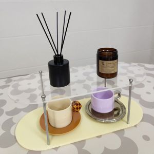 Acrylic Storage Rack Bathroom Counter Makeup Multi-layer Display Perfume Cup Holder Simple Oval Shape Colorful Bedroom Organizer