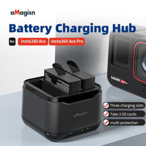 【Malaysia STOCK】AMagisn For Insta360 Ace Pro2/Ace/Ace Pro2 Three charging slots charger Provide Original 1800 mAh with multiple protections