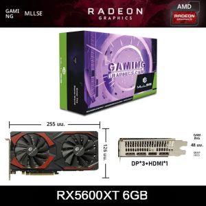 การ์ดจอ MLLSE AMD RX5700 XT 8GB GDDR6 256Bit PCI-E 4.0×16 6+8Pin Radeon GPU Rx 5600XT การ์ดแสดงผลสำหรับเล่นเกม