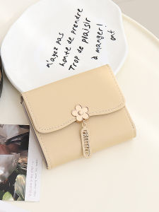 กระเป๋าสตางค์ผู้หญิง 3 ชั้น ลายดอกไม้ กระเป๋าใส่บัตร กระเป๋าสตางค์สั้น กระเป๋าสตางค์หนัง PU กระเป๋าสตางค์แฟชั่นฤดูร้อน