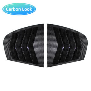 For BMW 3-Series E90 320i 330i 325i 318i M3 2005-2011 Carbon Fiber Gloss Black Rear Side Window Louver Shutter Trim Cover