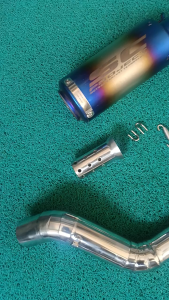 Rusi Gamma 200 Stainless Elbow + SC Project Round with DB Reducer