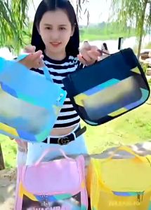 Azza Queen Acc Tas Kosmetik Besar / Pouch Makeup Jumbo / Tas Washbag Transparan Besar / Make up Transparan / Tas Kosmetik Waterproof / Pouch WashBag / Organizer Bag