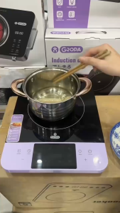 Bếp Từ Đơn Cảm Ứng GROPA Vuông Phối Đen Tím 2200W (mã 2) Bếp Từ Cao Cấp Tiết Kiệm Điện Hẹn Giờ