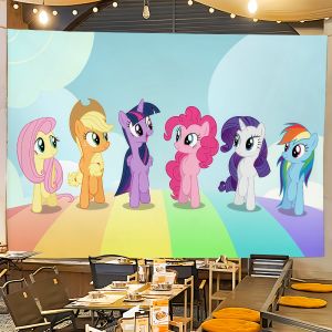 Hasbro | Hoạt Hình My Little Pony Cờ Polyester Trang Trí Treo Tường Biểu Ngữ Cho Phòng Ký Túc Xá Cắm Trại Đảng Nhà Để Xe Sống Chủ Đề Dễ Thương Trang Trí Nhà Quà Tặng