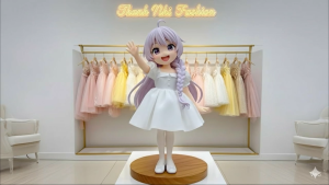 Váy Công Chúa Trắng Thiên Thần Lolita Sang Trọng Cổ Vuông có Tay Bồng Thanh Nhi Fashion TN221022001