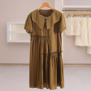 Cute Lace Trim Peter Pan Collar Loose Dress