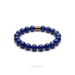 CW Manila - VlKING Stretch Bracelet - 10mm Lapis Lazuli with Spacers - Semiprecious Fashion Jewelry