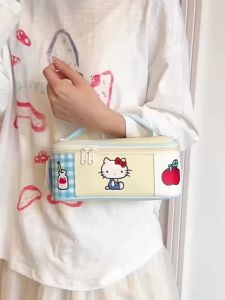 Hello Kitty Makeup Bag Large Capacity Portable Travel Cosmetic Bag Handheld Toiletry Storage Pouch for Women Girls