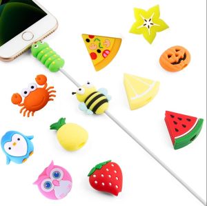 🔥New🔥Lovely 3D Fruit Spiral Charger Cable Earphone Headset Cord Protector Winder Organizer LA Cord Cable Protector