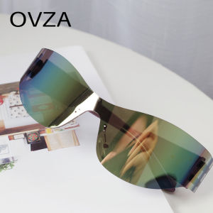 OVZA Fashion Rimless Sports Eyewear Men and Women Sunglasses for Women 2023 Reflective Gradient Sunglass Anti-UV Function S4017