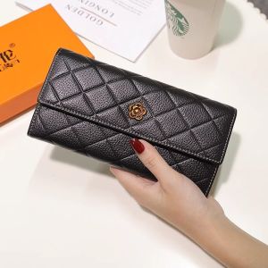 SIFULUN | Ví Dài Da Bò Mềm Hoa Trà