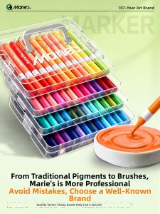Marie’s | Art Specialized Acrylic Marker Water Washable Non-bleeding Blendable Coloring Pencil 48 Colors