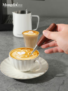 Mongdio เครื่องมือตีกลิ่นกาแฟ สเตนเลส ไมโครไฟเบอร์ ปากกาตีกลิ่นกาแฟ อุปกรณ์เสริมสำหรับเครื่องดื่มกาแฟ สำหรับบ้านและสวน