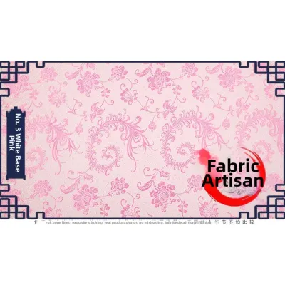 Red Brocade Silk Fabric Faux Silk