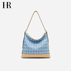 HR Helena Lightweight Denim Shoulder Bag Versatile Ladies Purse Convenient Commuting Underarm Bag British Style Detachable Strap