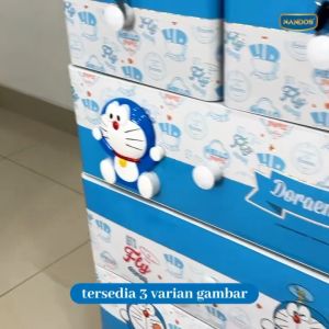 Lemari Pakaian Laci Lemari dengan Motif 3D dan Kunci Cabinet Nandos Bianca Naiba