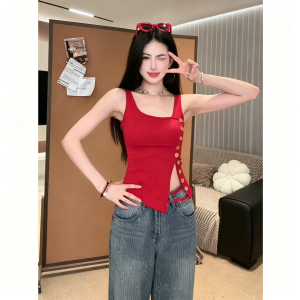 YUEZHONGWEI | Irregular Slit Slim Fit Camisole