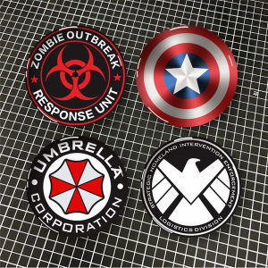 3D Shield Crystal Sticker Car Decoration Biohazard Umbrella Electric Vehicle God Shield Bureau Automobile Body Decal