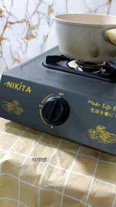 Nikita Kompor Gas 1 Tungku 108 TR– Teflon Anti Lengket | Hemat Ruang| Mudah Dibersihkan | Hemat Gas