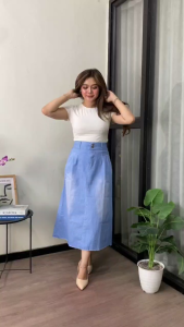 Neylam Skirt Basic Highwaist Rok Jeans Wanita