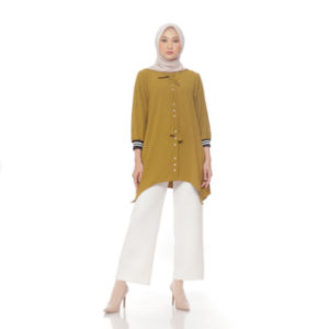 Dzellia (Elora) dalam Hijau Olive: Tunik Atasan Wanita Terbaru 2024