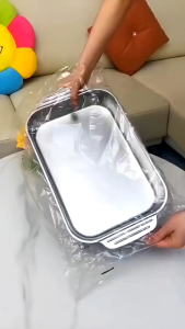 Khay Đa Năng INOX Om Cá Nấu Lẩu Khay INOX 304 An Toàn  MÔ TẢ SẢN PHẨM  Khay Đa Năng Inox Om Cá Nấu Lẩu Khay Inox 410 An Toàn Sức Khoẻ Dùng Được Trên Bếp Từ Size 41cm x 24cm x 8cm